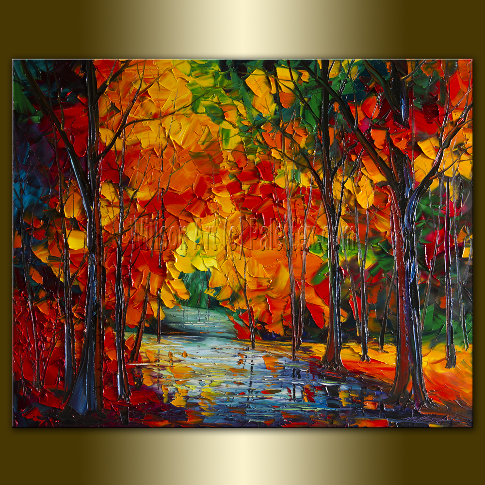 Autumn Landscape Giclee Canvas Print, Autumn Landscape Acrylic Painting